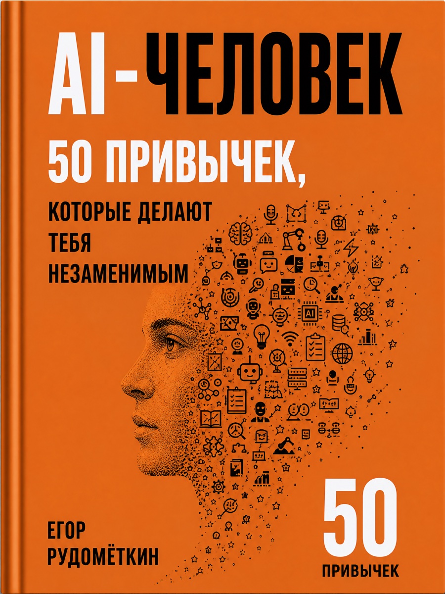 Обложка книги «AI-человек. 50 привычек, которые делают тебя незаменимым»
